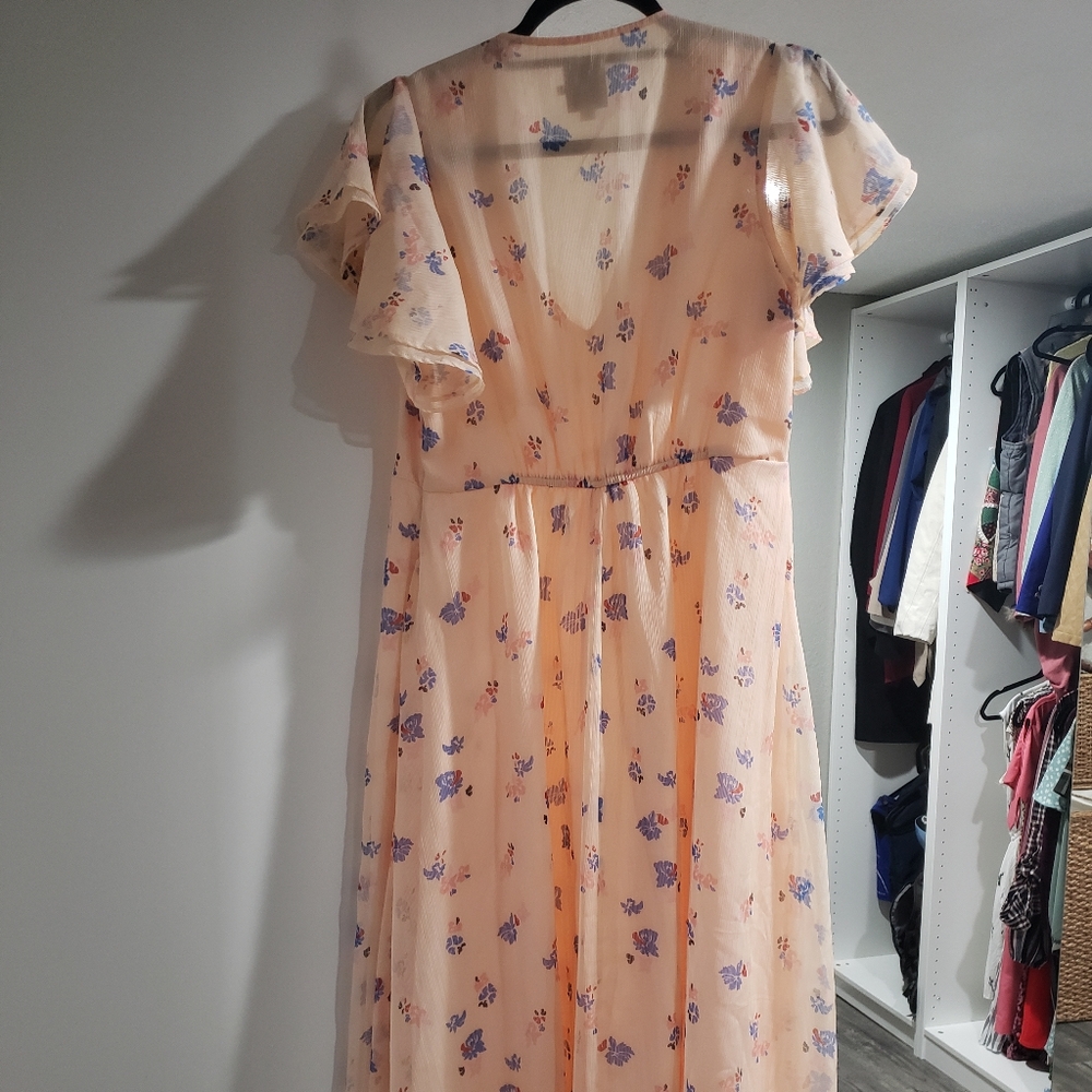 Short sleeve chiffon maternity dress